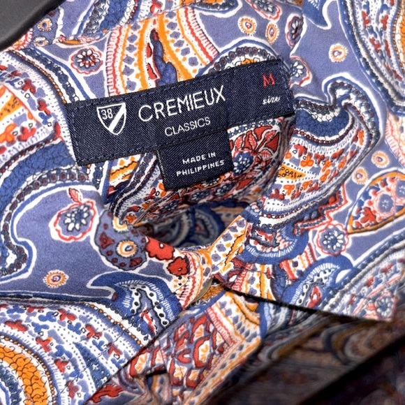 Cremieux Mens Paisley Button Down Shirt, men’s Size M, Cotton, Short Sleeve - Picture 4 of 6